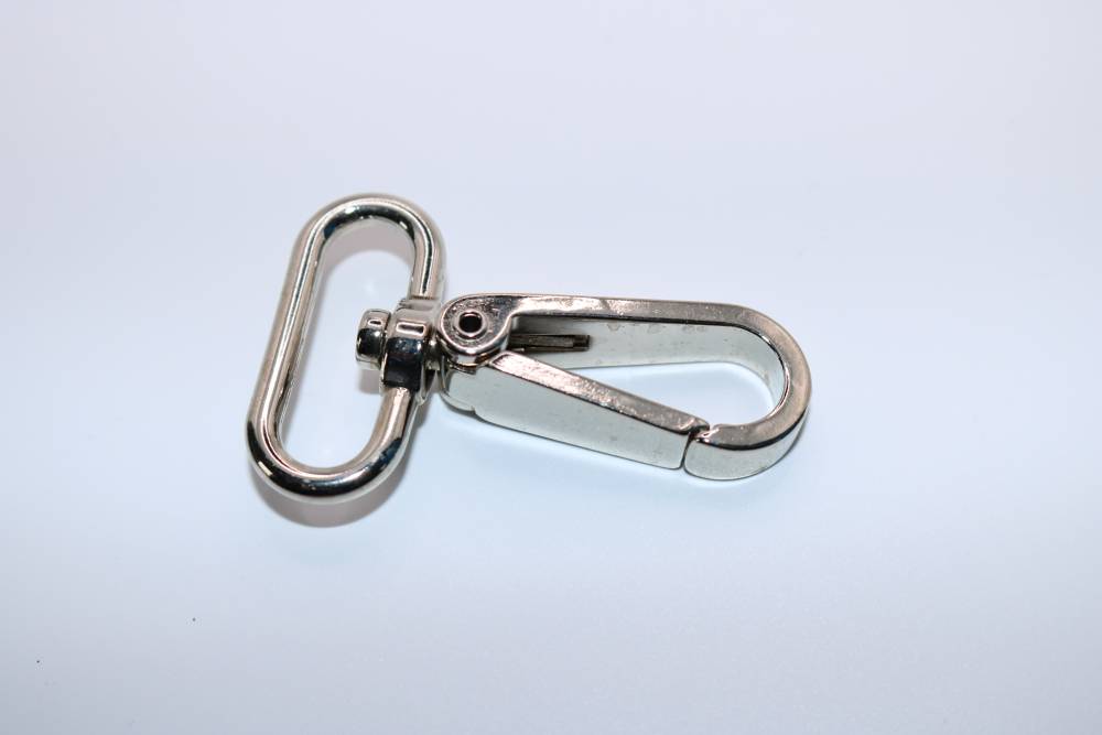 Mousqueton 30mm nickel - réf. MOUSQ-30-02-NK