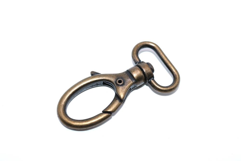 Mousqueton 25mm vieux laiton - réf. MOUSQ-25-1053-VL