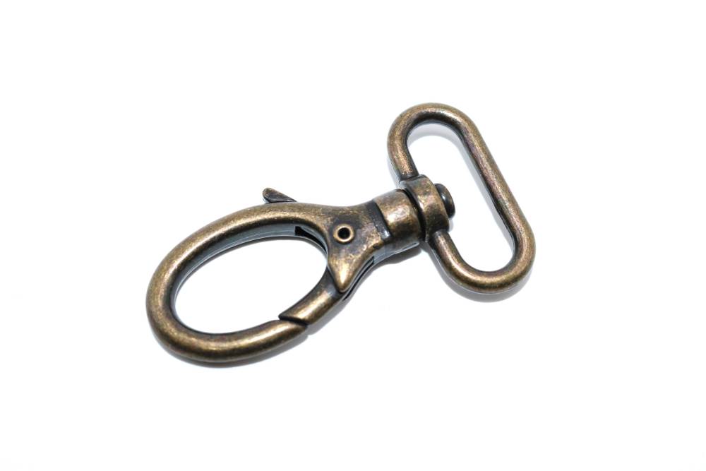 Mousqueton 30mm vieux laiton - réf. MOUSQ-30-1053-VL