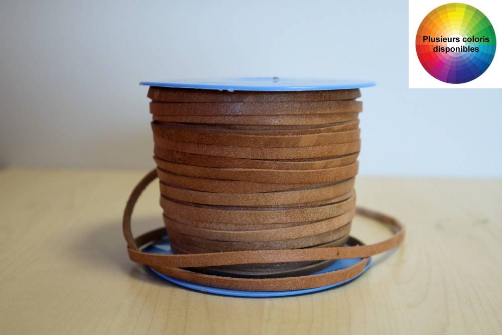 Lacet plat bovin tannage végétal 2 à 10mm - réf. LACETPLATBOV