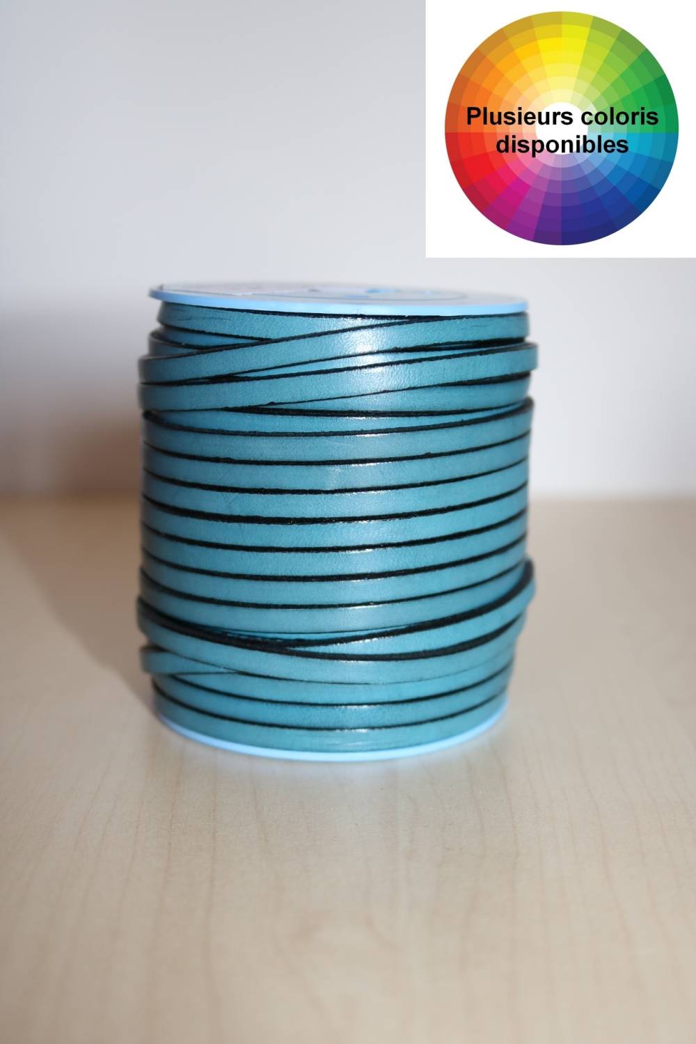 Lacet plat moulé bovin tannage végétal 5mm  - réf. LACETPLATMOULE5