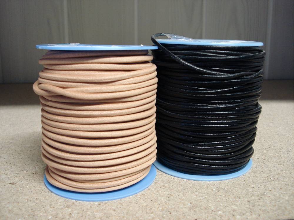 lacet rond bovin 2 à 6 mm tannage végétal - réf. LACETRONDBOV
