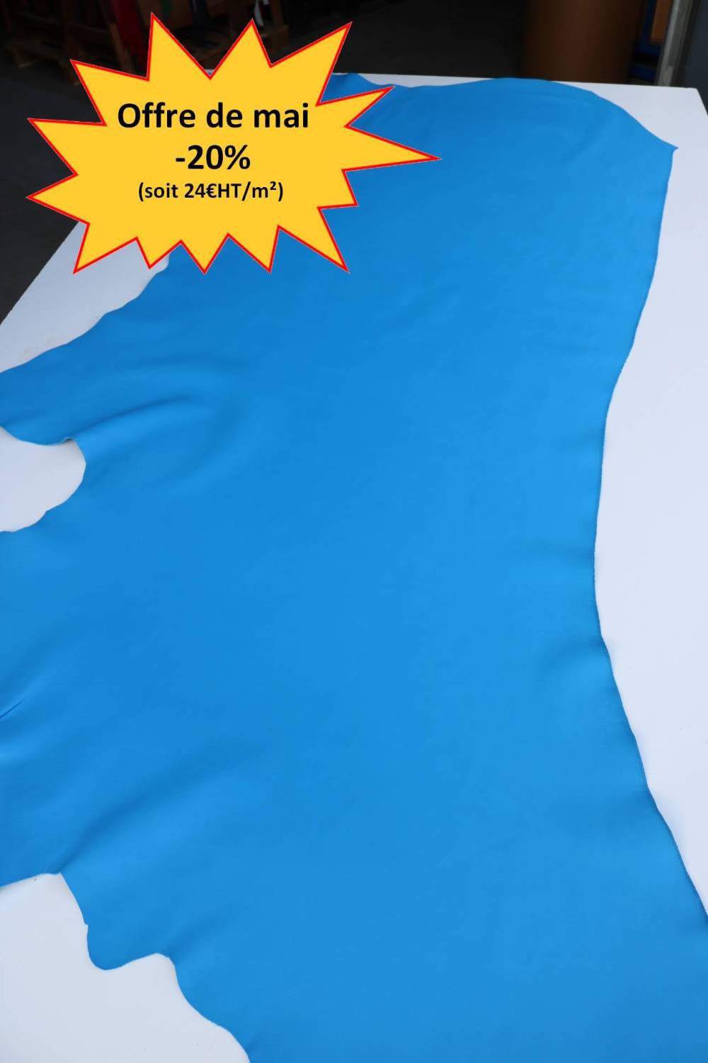 Offre mai - 1/2 veau Foulonné Bleu - réf. 1/2VEAUFOULBLEU